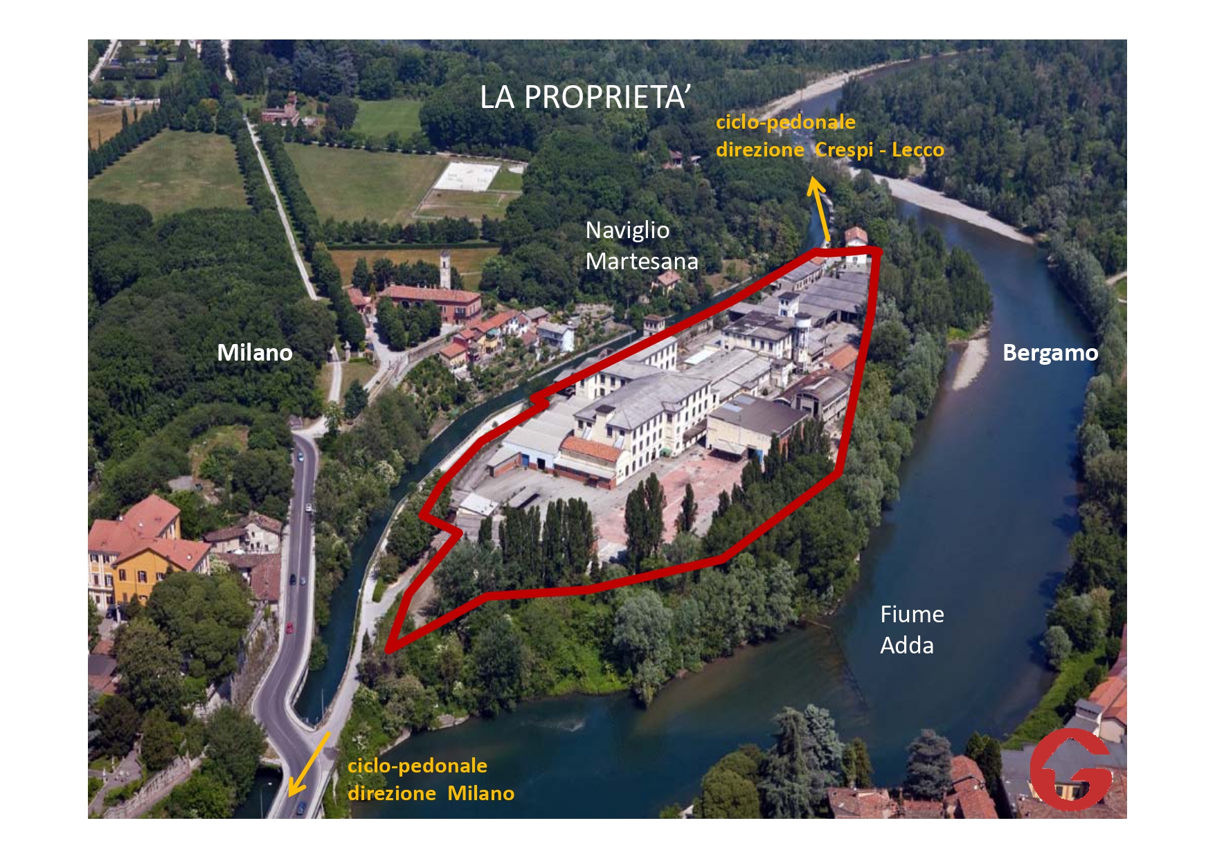 VAPRIO D'ADDA  (MILANO) - Area Edificabile Destinazioni Miste in contesto di pregio storico e naturalistico